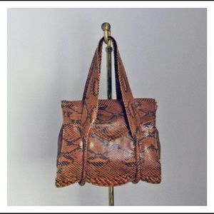 Vintage Genuine Small Brown Python Snakeskin Purse